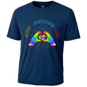 Autism Awareness Accept Understand Love ASD Heart Cooling Performance Crew T-Shirt