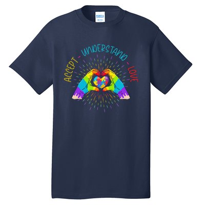 Autism Awareness Accept Understand Love ASD Heart Tall T-Shirt