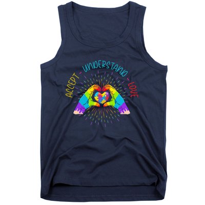 Autism Awareness Accept Understand Love ASD Heart Tank Top