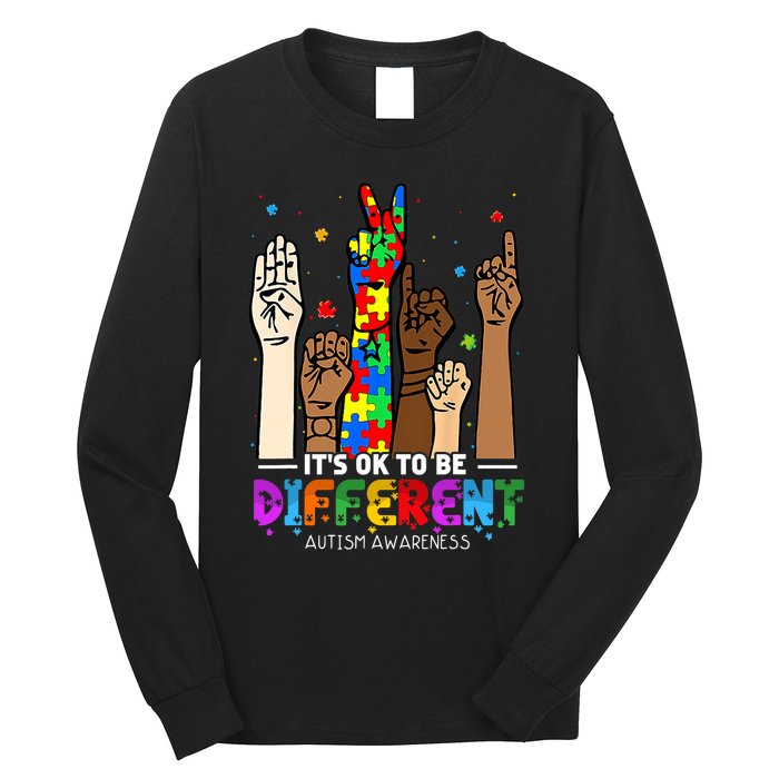 Autism Awareness Acceptance Women Its Ok To Be Different Long Sleeve Shirt