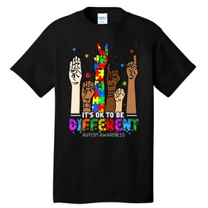 Autism Awareness Acceptance Women Its Ok To Be Different Tall T-Shirt