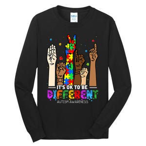 Autism Awareness Acceptance Women Its Ok To Be Different Tall Long Sleeve T-Shirt