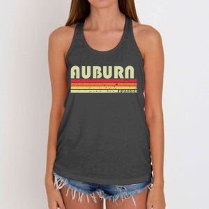 Auburn Al Alabama Funny City Home Roots Gift Retro 70s 80s Women's Knotted Racerback Tank