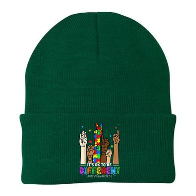 Autism Awareness Acceptance Wo Kid Its Ok To Be Different Knit Cap Winter Beanie