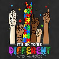 Autism Awareness Acceptance Wo Kid Its Ok To Be Different 7 Panel Mesh Trucker Snapback Hat
