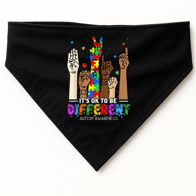 Autism Awareness Acceptance Wo Kid Its Ok To Be Different USA-Made Doggie Bandana