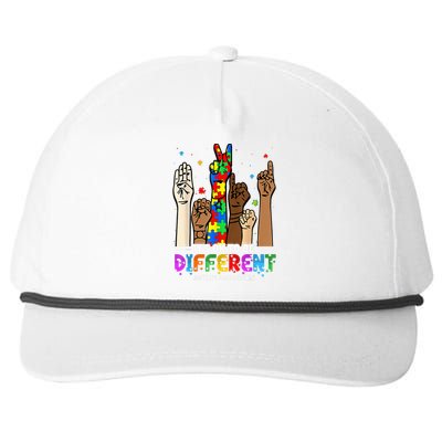 Autism Awareness Acceptance Wo Kid Its Ok To Be Different Snapback Five-Panel Rope Hat