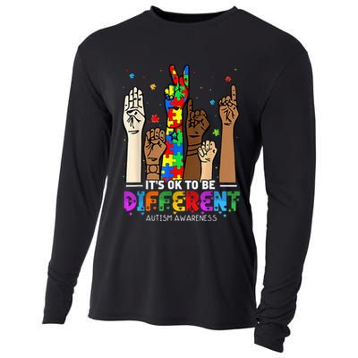 Autism Awareness Acceptance Wo Kid Its Ok To Be Different Cooling Performance Long Sleeve Crew