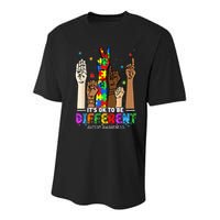 Autism Awareness Acceptance Wo Kid Its Ok To Be Different Youth Performance Sprint T-Shirt