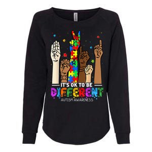 Autism Awareness Acceptance Wo Kid Its Ok To Be Different Womens California Wash Sweatshirt