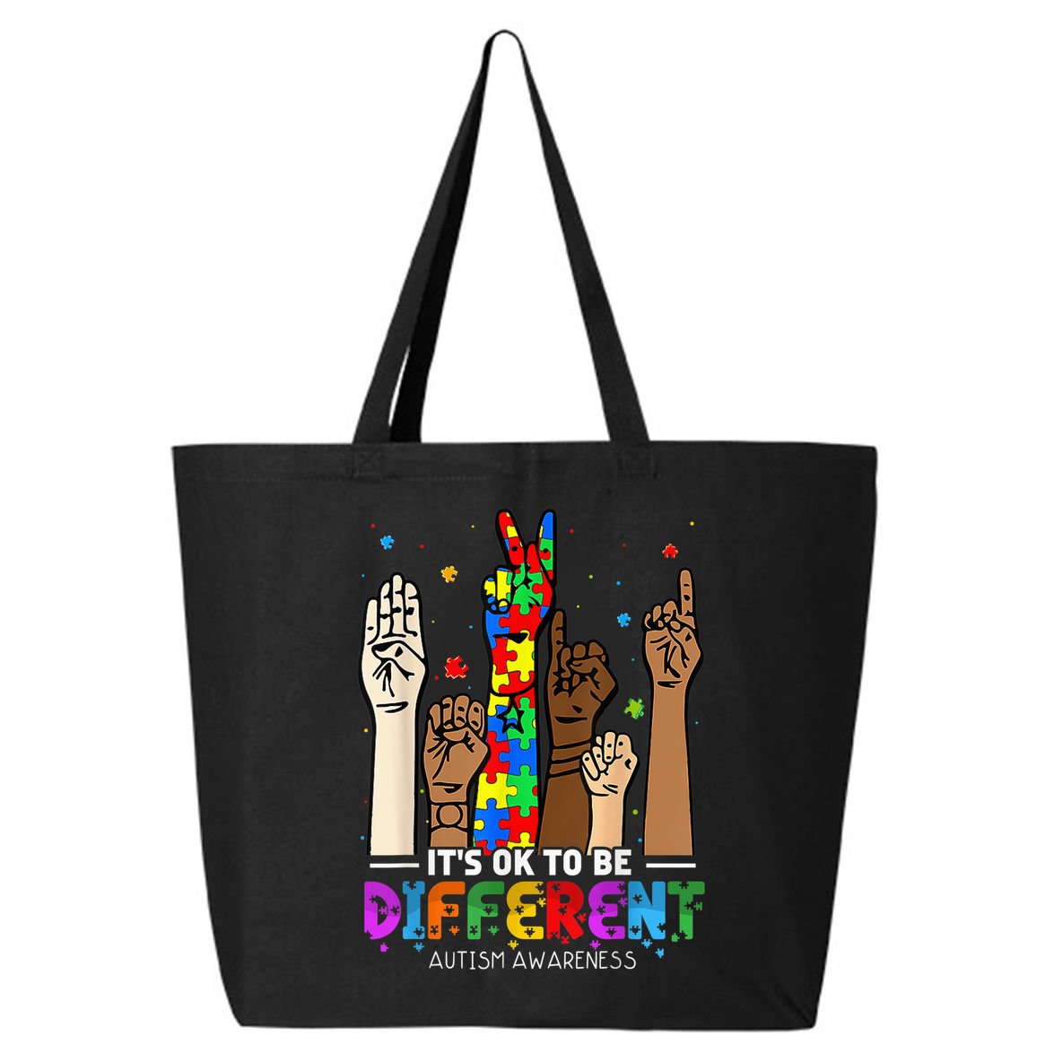 Autism Awareness Acceptance Wo Kid Its Ok To Be Different 25L Jumbo Tote