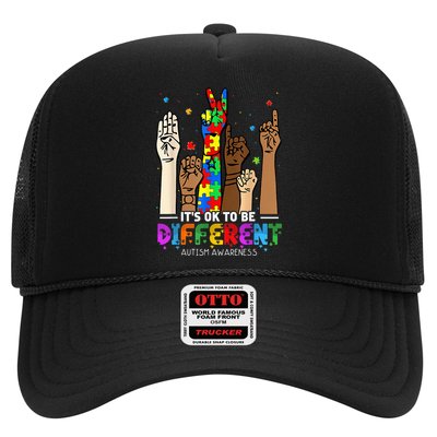 Autism Awareness Acceptance Wo Kid Its Ok To Be Different Trucker Hat