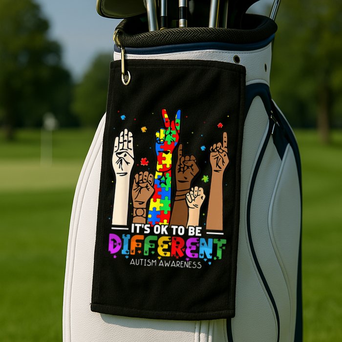 Autism Awareness Acceptance Wo Kid Its Ok To Be Different Golf Towel