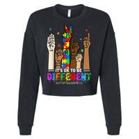 Autism Awareness Acceptance Wo Kid Its Ok To Be Different Cropped Pullover Crew
