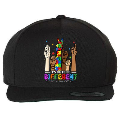 Autism Awareness Acceptance Wo Kid Its Ok To Be Different Wool Snapback Cap