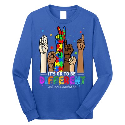 Autism Awareness Acceptance Wo Kid Its Ok To Be Different Long Sleeve Shirt
