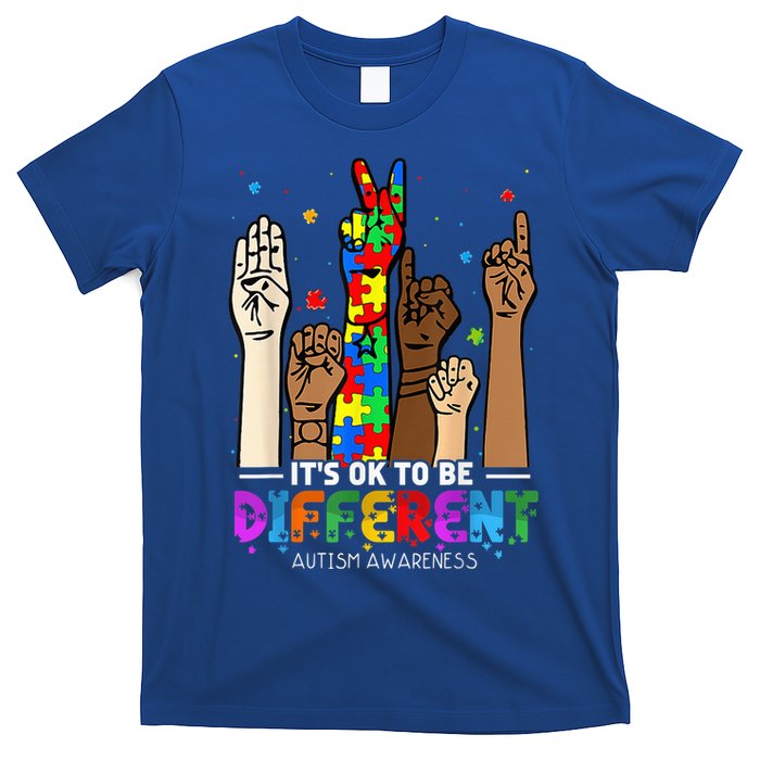 Autism Awareness Acceptance Wo Kid Its Ok To Be Different T-Shirt
