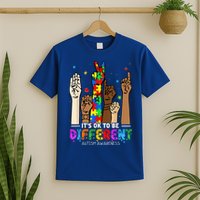 Autism Awareness Acceptance Wo Kid Its Ok To Be Different T-Shirt