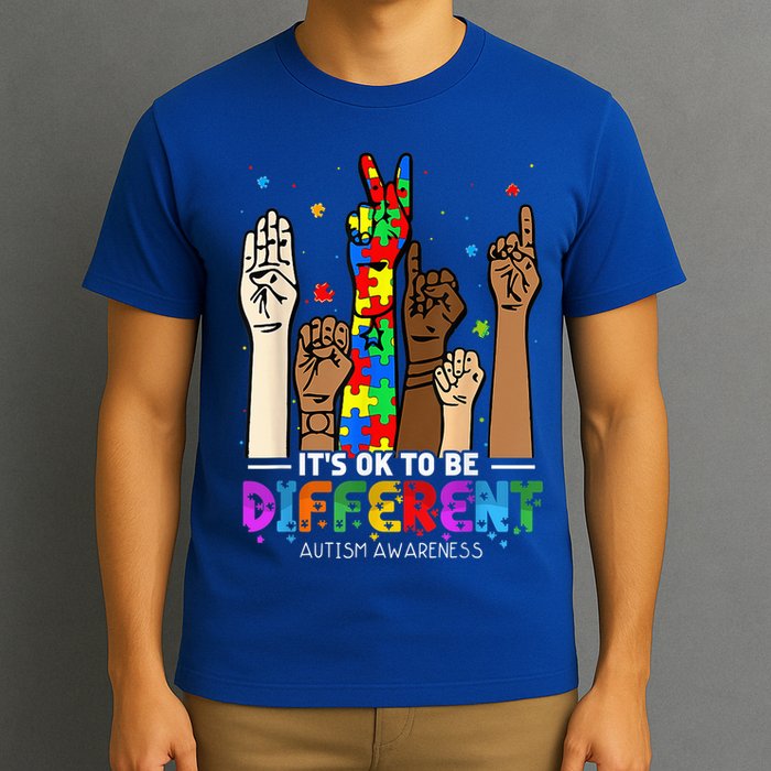 Autism Awareness Acceptance Wo Kid Its Ok To Be Different T-Shirt