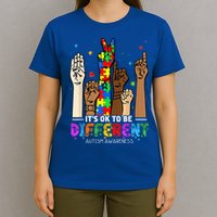 Autism Awareness Acceptance Wo Kid Its Ok To Be Different T-Shirt