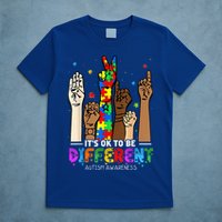 Autism Awareness Acceptance Wo Kid Its Ok To Be Different T-Shirt