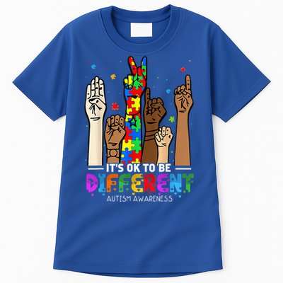 Autism Awareness Acceptance Wo Kid Its Ok To Be Different Tall T-Shirt