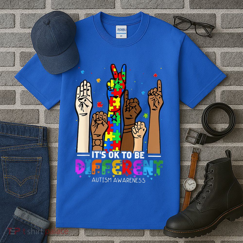 Autism Awareness Acceptance Wo Kid Its Ok To Be Different Tall T-Shirt