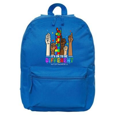Autism Awareness Acceptance Wo Kid Its Ok To Be Different 16 in Basic Backpack