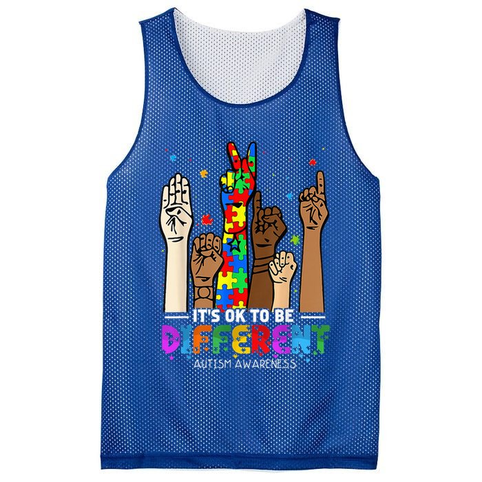 Autism Awareness Acceptance Wo Kid Its Ok To Be Different Mesh Reversible Basketball Jersey Tank