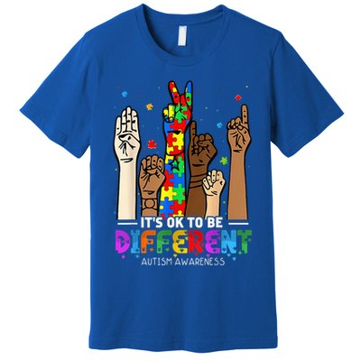 Autism Awareness Acceptance Wo Kid Its Ok To Be Different Premium T-Shirt