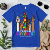 Autism Awareness Acceptance Wo Kid Its Ok To Be Different Premium T-Shirt