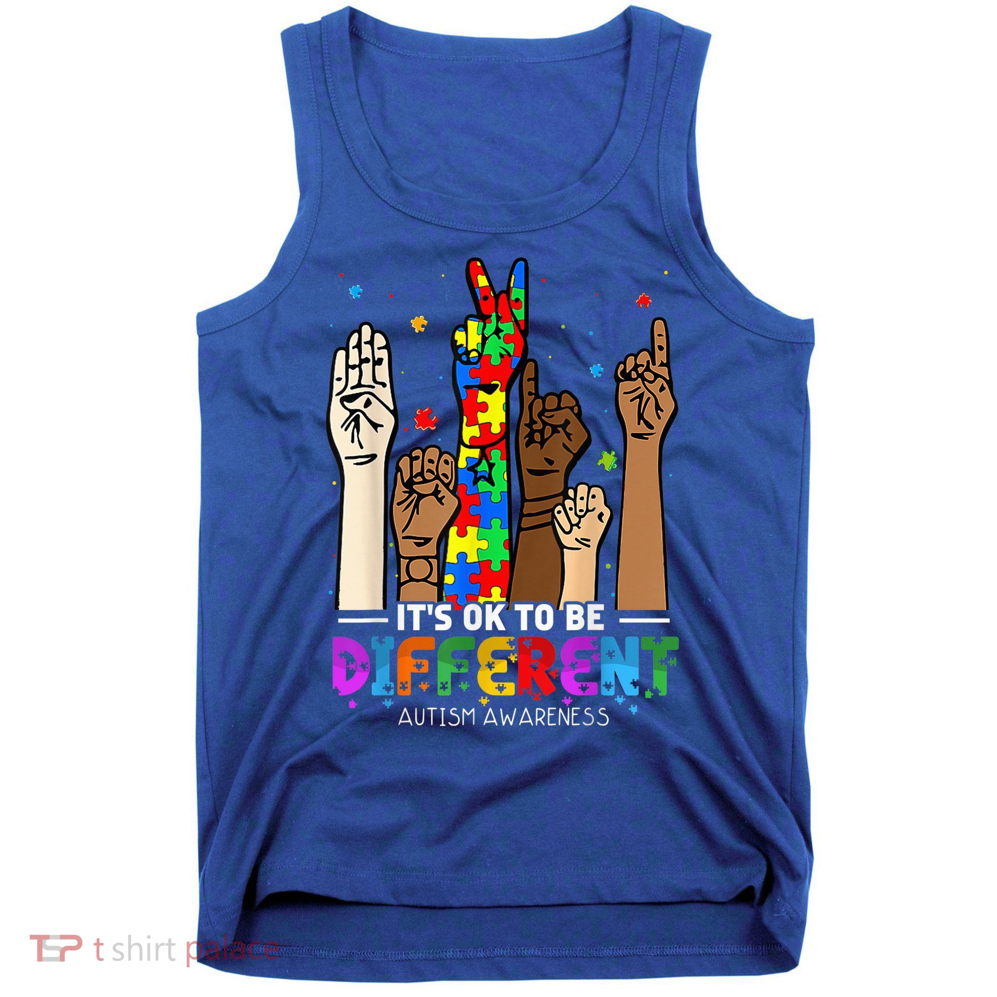 Autism Awareness Acceptance Wo Kid Its Ok To Be Different Tank Top