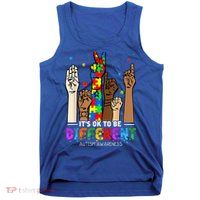 Autism Awareness Acceptance Wo Kid Its Ok To Be Different Tank Top