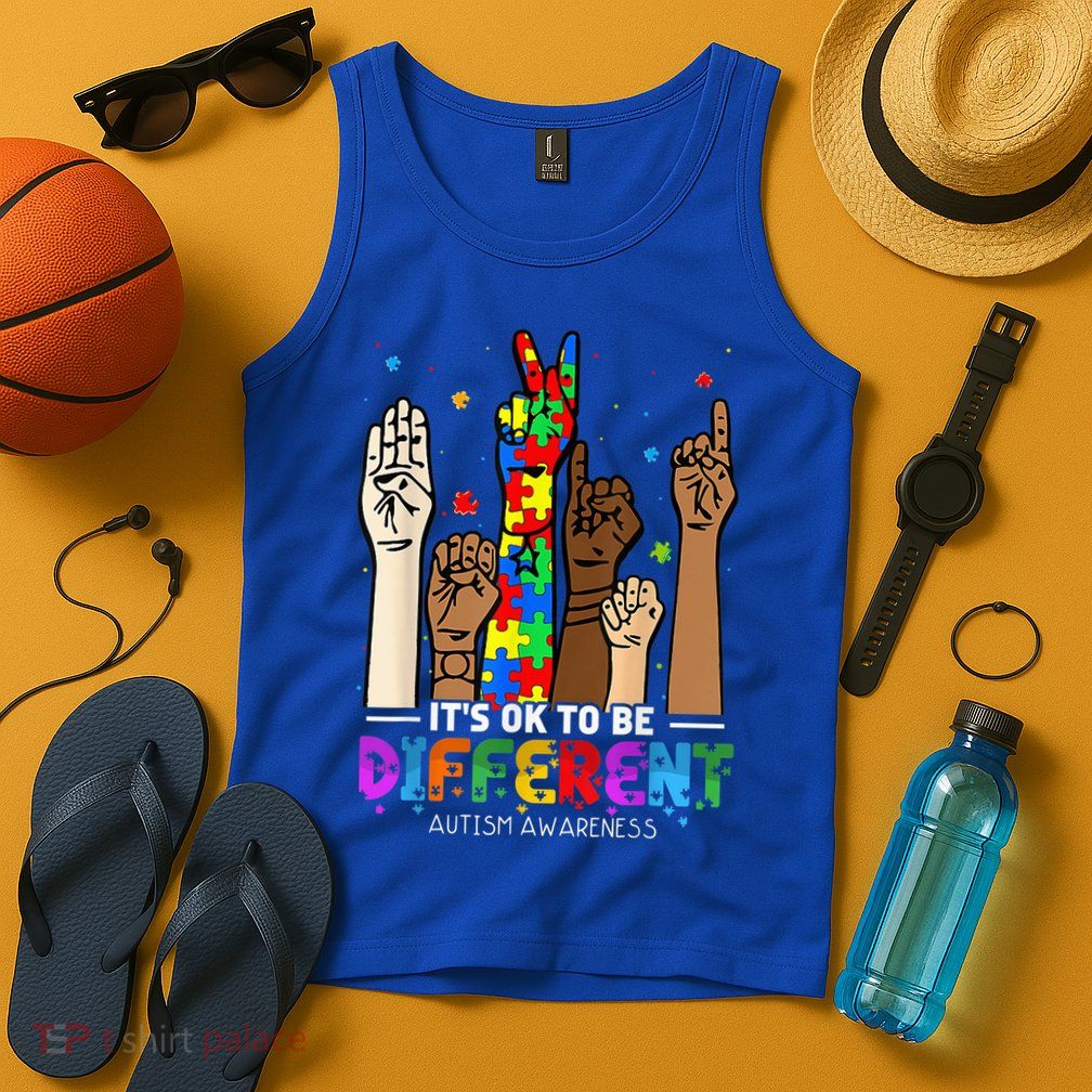 Autism Awareness Acceptance Wo Kid Its Ok To Be Different Tank Top