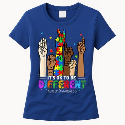 Autism Awareness Acceptance Wo Kid Its Ok To Be Different Womens T-Shirt