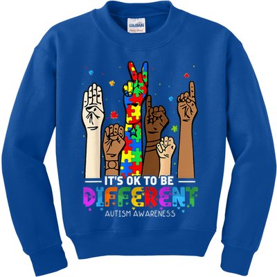 Autism Awareness Acceptance Wo Kid Its Ok To Be Different Kids Sweatshirt