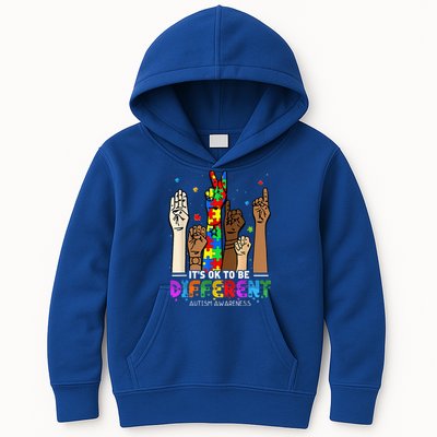 Autism Awareness Acceptance Wo Kid Its Ok To Be Different Kids Hoodie
