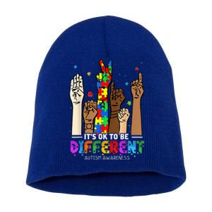 Autism Awareness Acceptance Wo Kid Its Ok To Be Different Short Acrylic Beanie