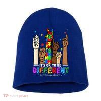 Autism Awareness Acceptance Wo Kid Its Ok To Be Different Short Acrylic Beanie