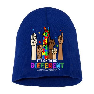 Autism Awareness Acceptance Wo Kid Its Ok To Be Different Short Acrylic Beanie