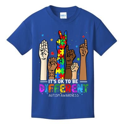 Autism Awareness Acceptance Wo Kid Its Ok To Be Different Kids T-Shirt