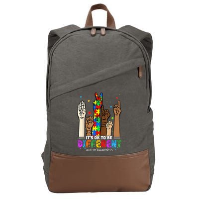 Autism Awareness Acceptance Wo Kid Its Ok To Be Different Cotton Canvas Backpack