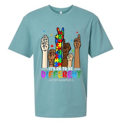 Autism Awareness Acceptance Wo Kid Its Ok To Be Different Sueded Cloud Jersey T-Shirt