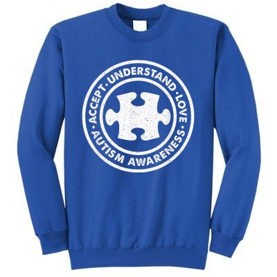 Autism Awareness Accept Understand Love Vintage  Wo Tall Sweatshirt