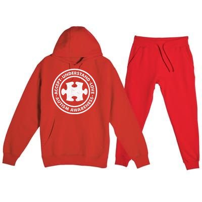 Autism Awareness Accept Understand Love Vintage  Wo Premium Hooded Sweatsuit Set