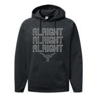 Alright Alright Alright Texas Bull Texas Pride State USA Performance Fleece Hoodie