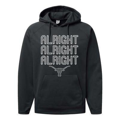 Alright Alright Alright Texas Bull Texas Pride State USA Performance Fleece Hoodie