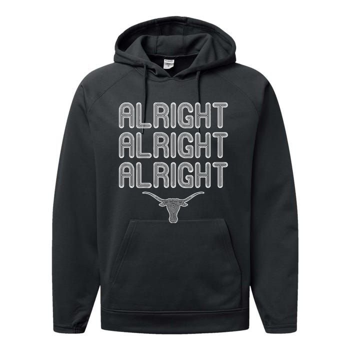 Alright Alright Alright Texas Bull Texas Pride State USA Performance Fleece Hoodie