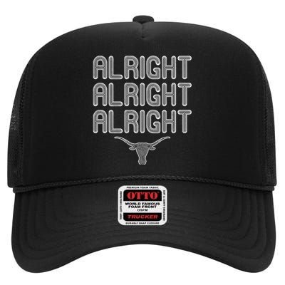 Alright Alright Alright Texas Bull Texas Pride State USA High Crown Mesh Back Trucker Hat