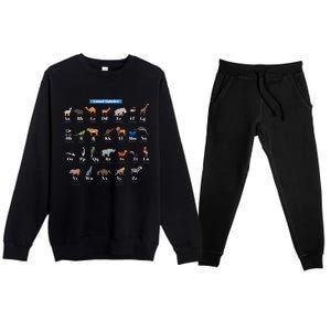 Animal Alphabet Premium Crewneck Sweatsuit Set